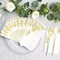 50 White Gold Dinner Paper Napkins Floral Print Party Events Decorations